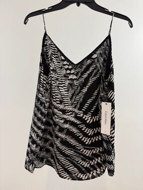 Calvin Klein Black & White Abstract Print Spaghetti Strap Cami